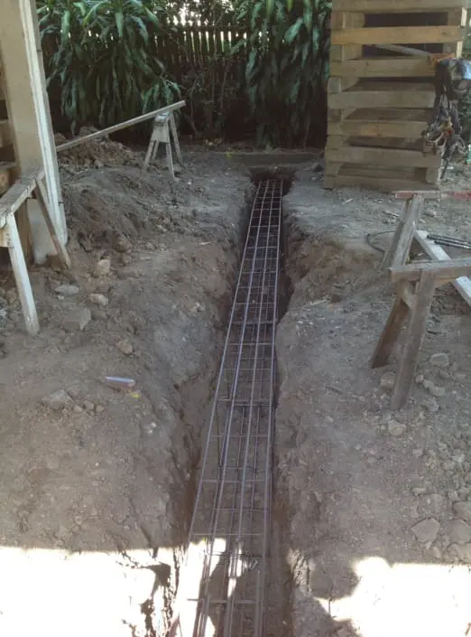 Reinforced concrete footings dug and tied on a Brisbane site