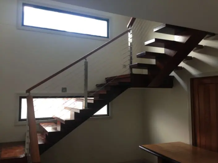 Timber staircase installed in a two storey home