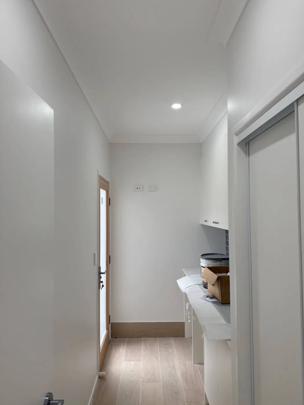 Completed hallway and laundry cabinetry fit-out, Brisbane home renovation